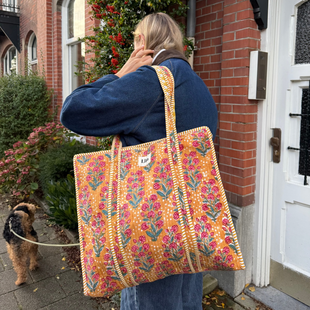Tote bag - Ocher yellow - Zipper - No.1