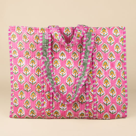 Tote Bag - Pink - Green - No.8