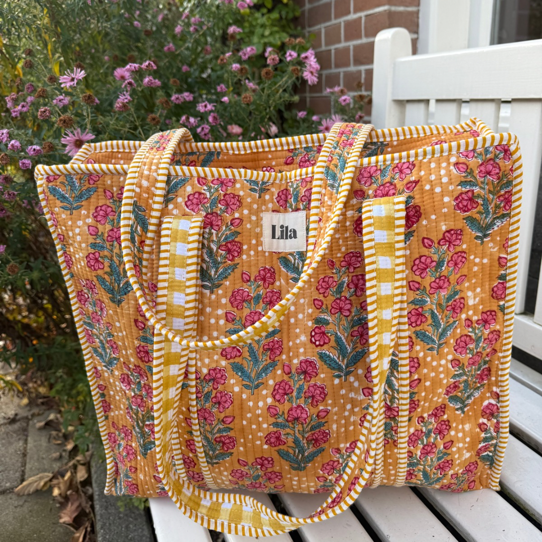 Tote bag - Ocher yellow - Zipper - No.1