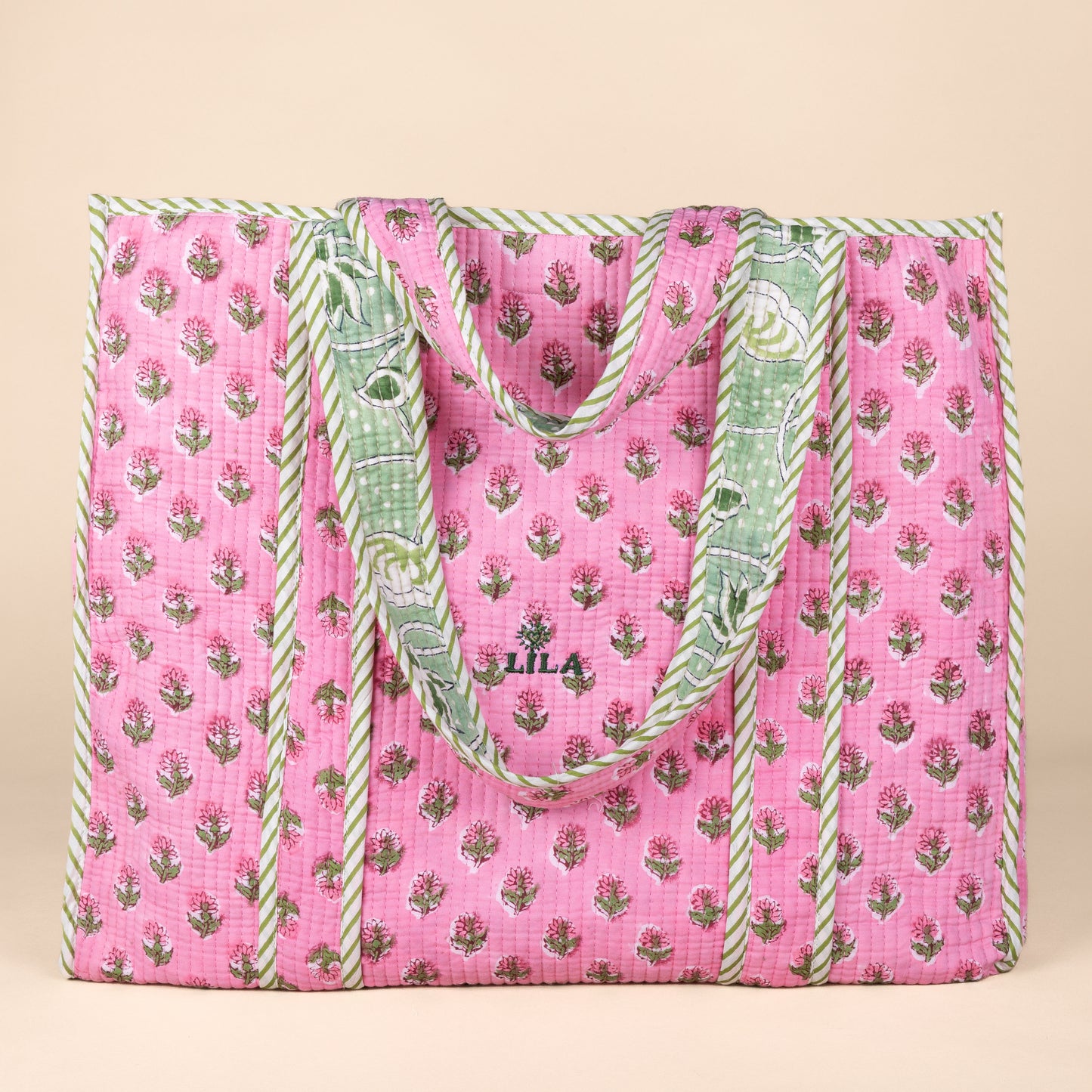Tote Bag - Pink - Green - No.9