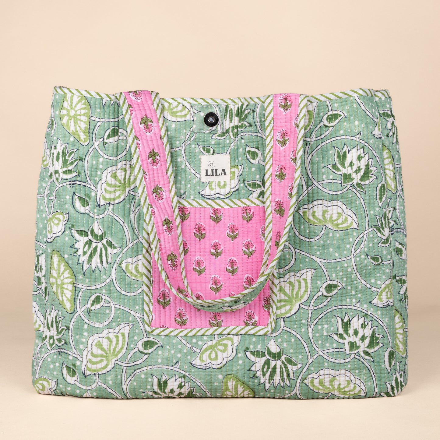 Tote Bag - Pink - Green - No.9