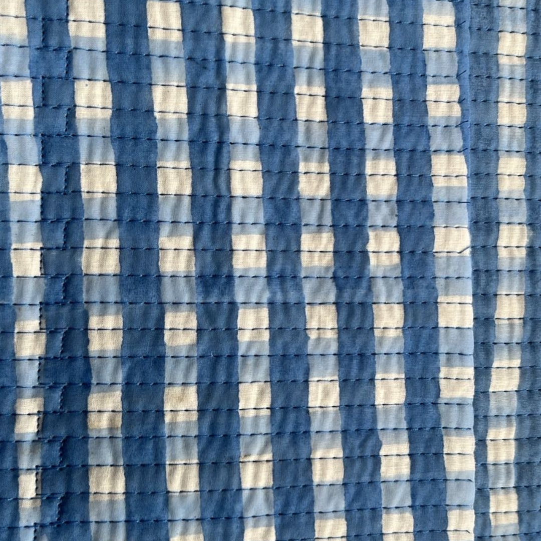 Tote bag - Gingham - Blauw - Rits- No.11