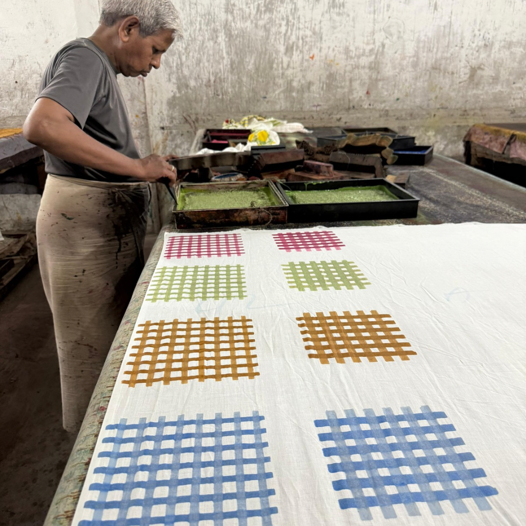 Tote bag - Gingham - including toiletry bag - Blue - Zipper - No.20