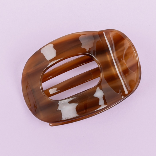 Pre-order - Platte haarclip Bruin