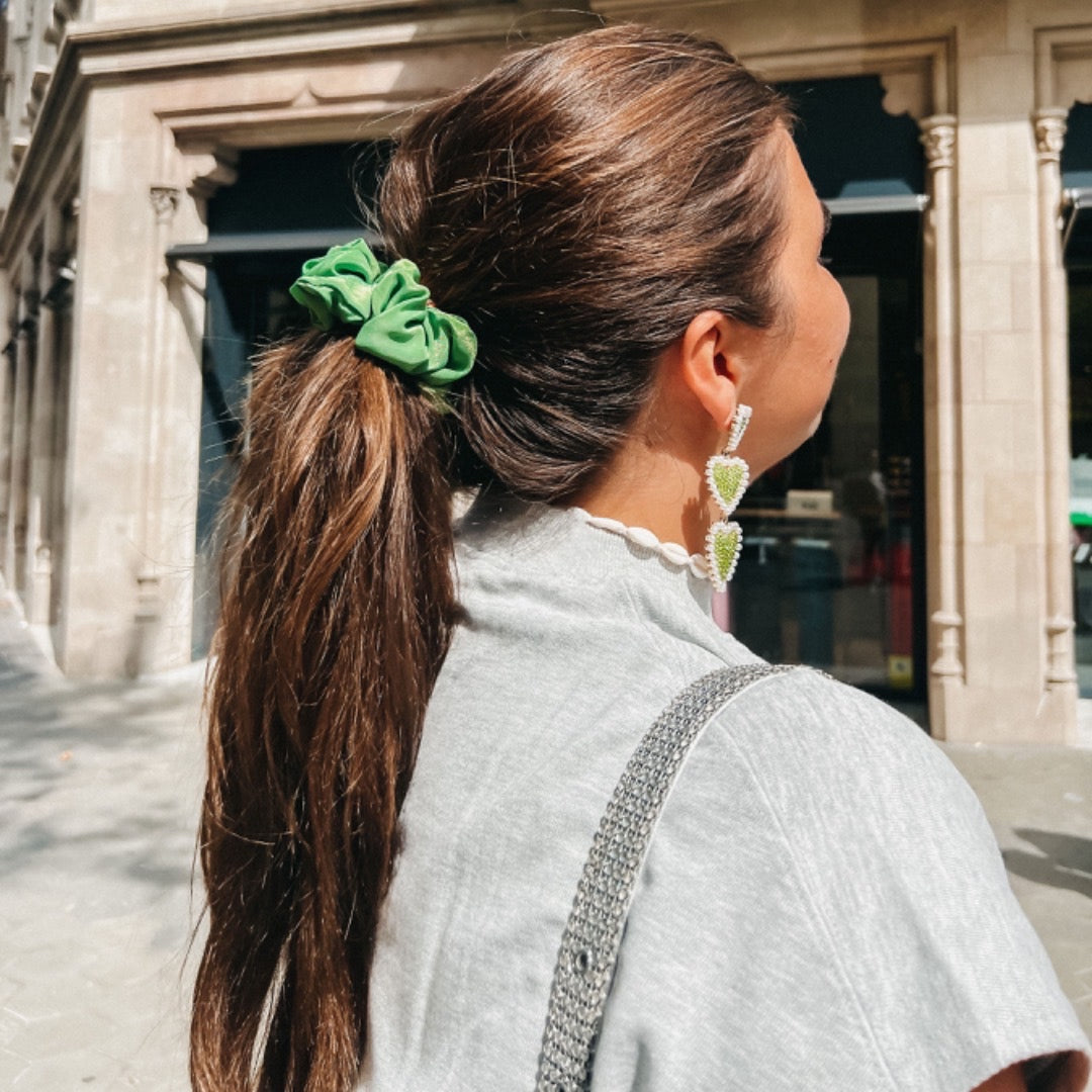 Scrunchie satijn-fel groen