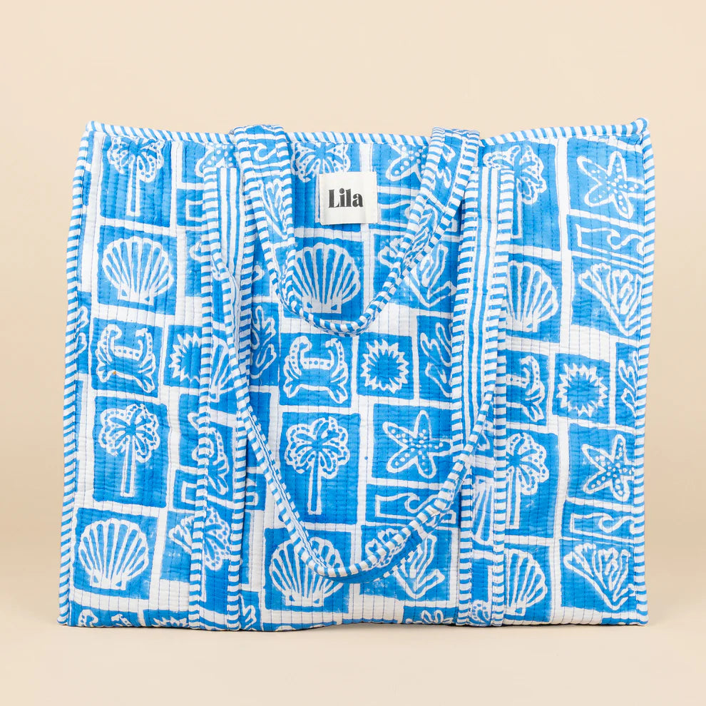 Einkaufstasche - Hellblau - Grau - Nr. 20