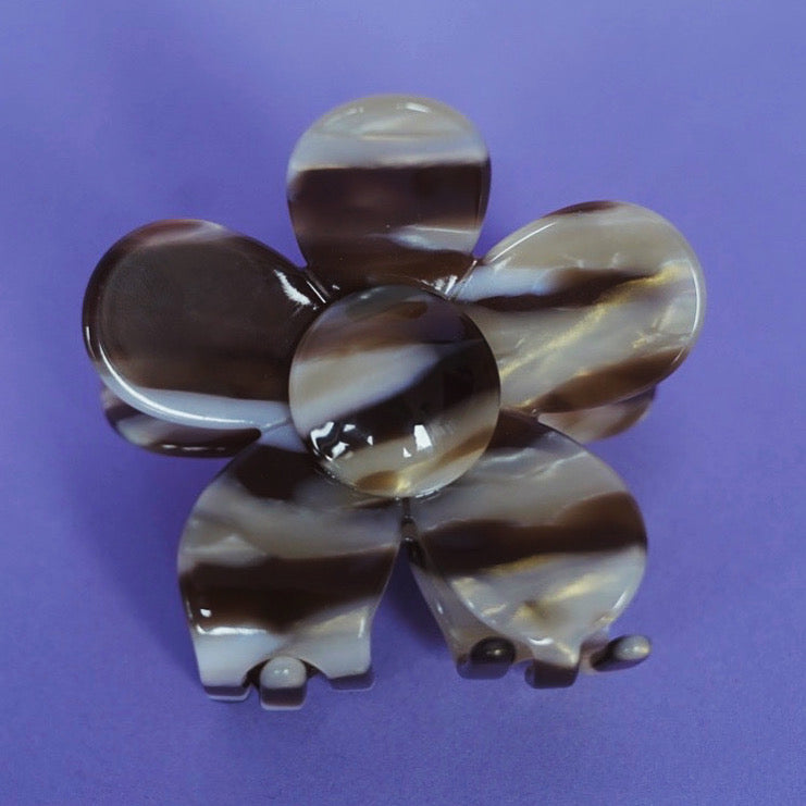 Haarclip Bloem- Mocca