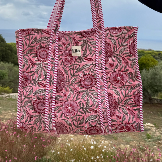 Tote Bag - Pink - including toiletry bag - No.4