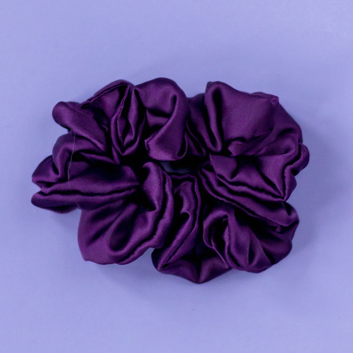 Scrunchie satijn-aubergine