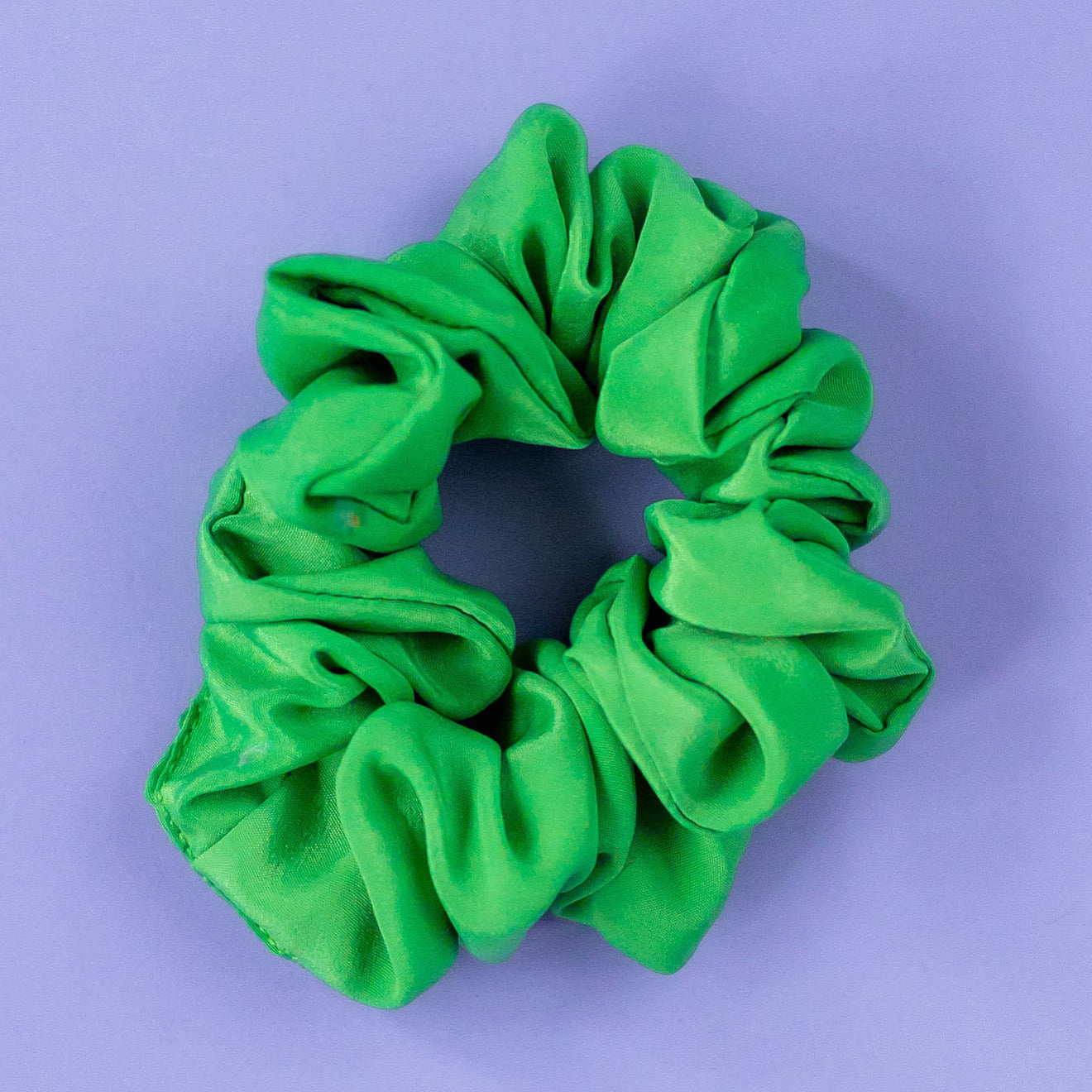 Scrunchie satijn-fel groen