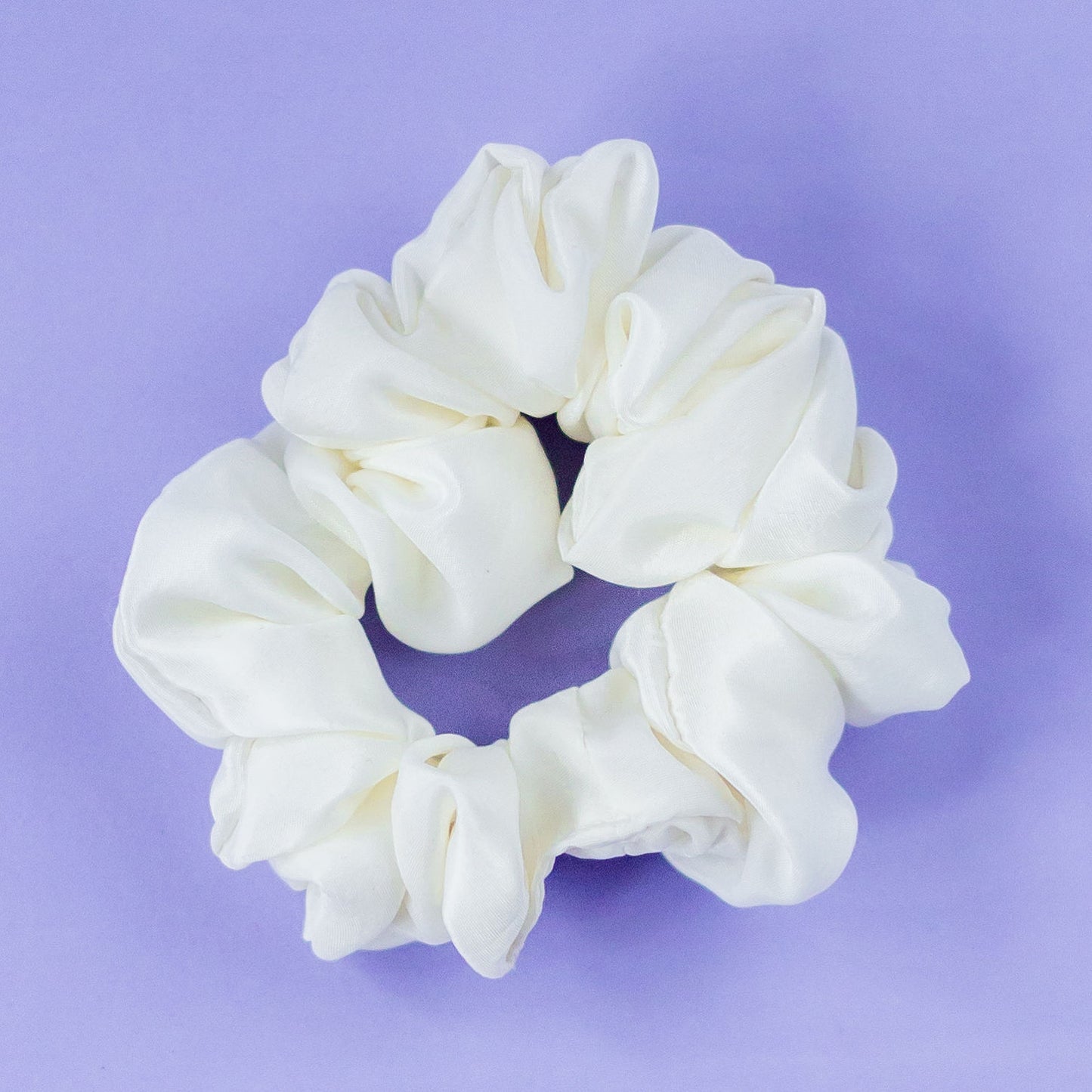 Scrunchie satijn-wit