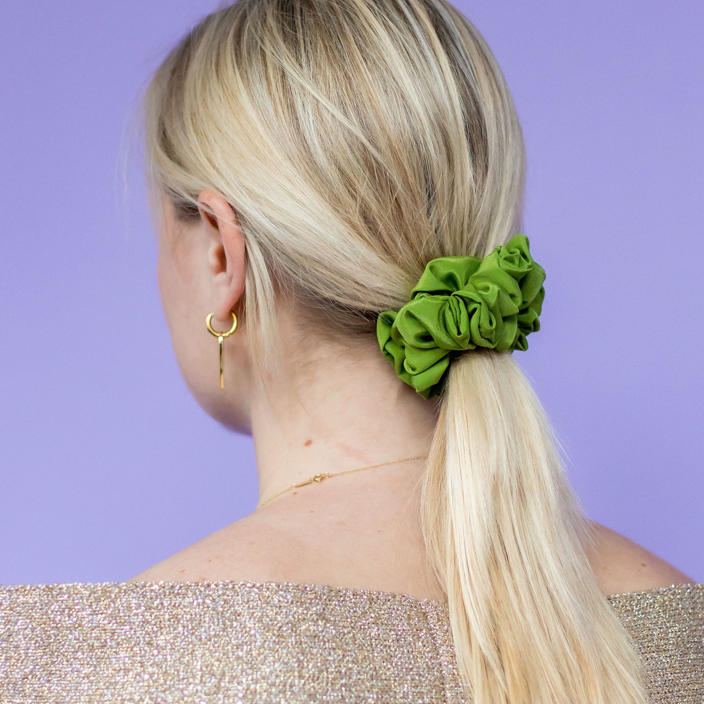 Scrunchie satin-green