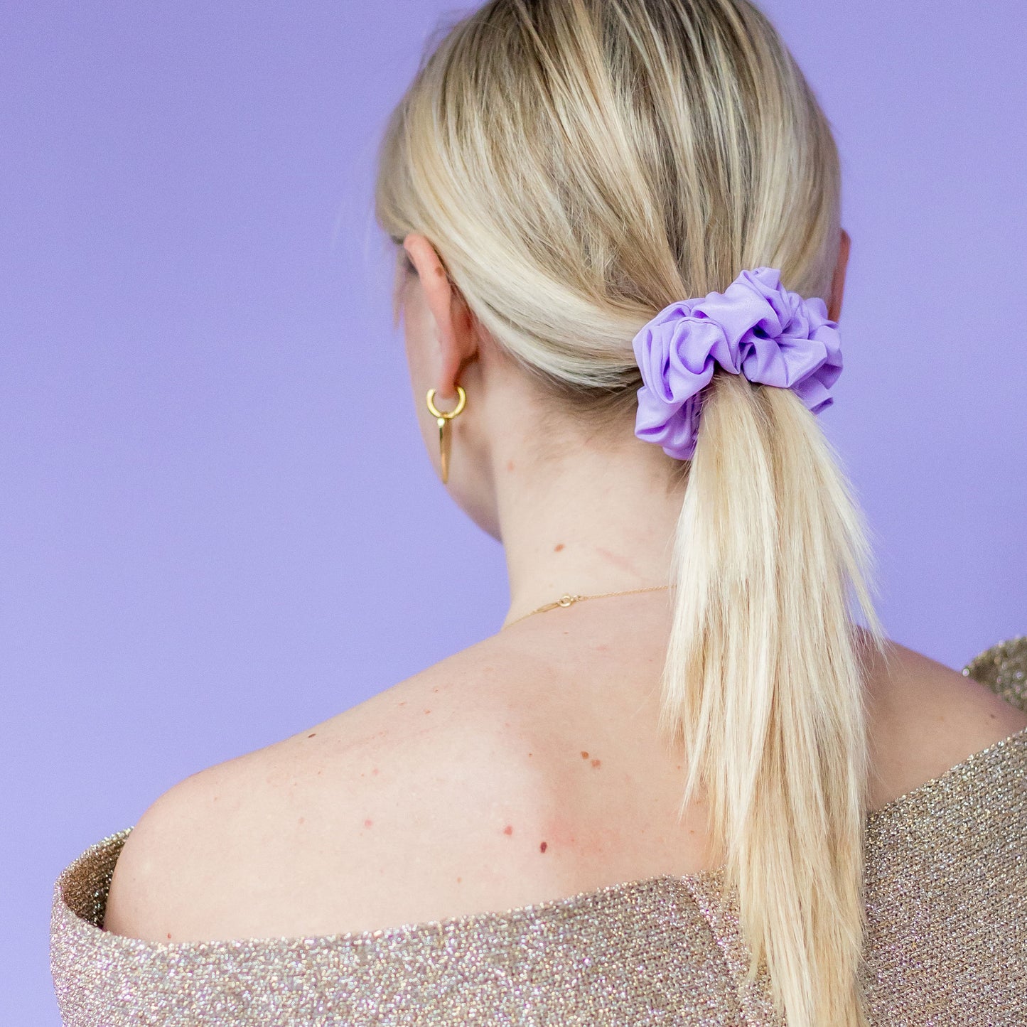 Scrunchie satijn-lila