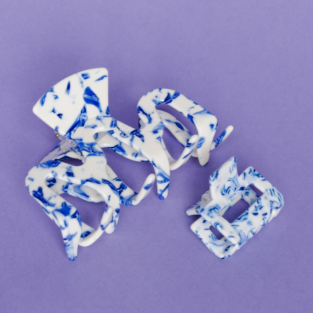 Haarspangen Delfter Blau