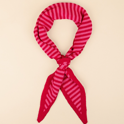 Triangle Scarf - Pink stripe - Small
