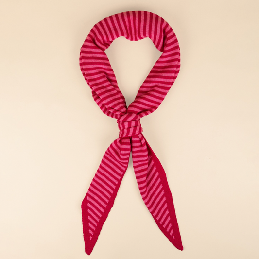 Dreieckstuch – Rosa gestreift – Groß