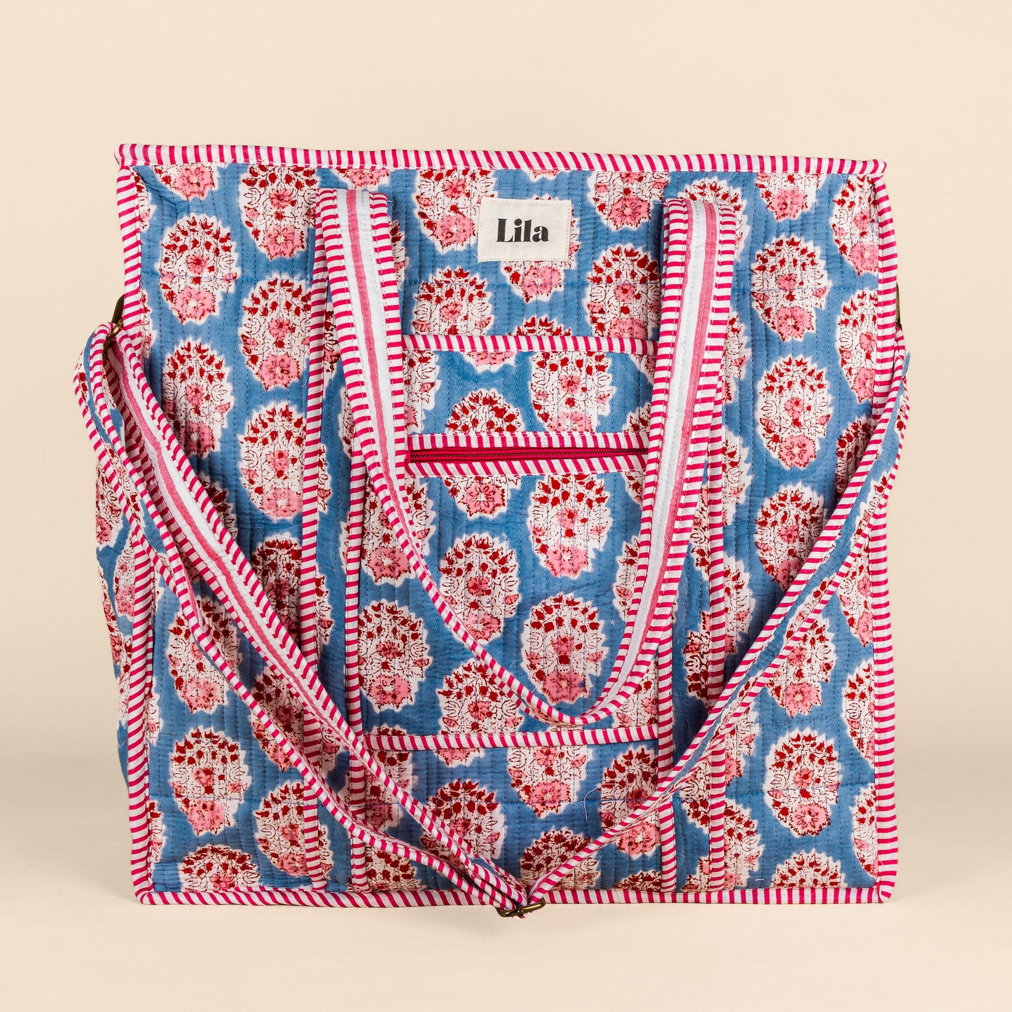 Organised Tote - Blauw - Roze - Inclusief toilettas- no.3