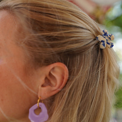 Haarspange Flower Delft Blue-klein
