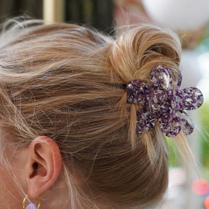 Hair Clips Flowers Purple