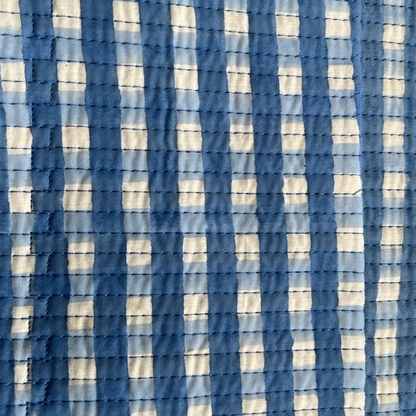 Tote bag - Gingham - Blauw - Rits- No.11