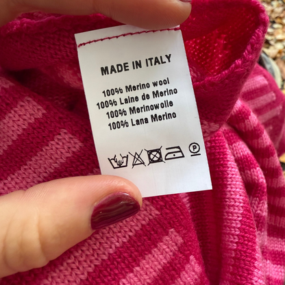 Driehoek Sjaal - Roze streep - Groot