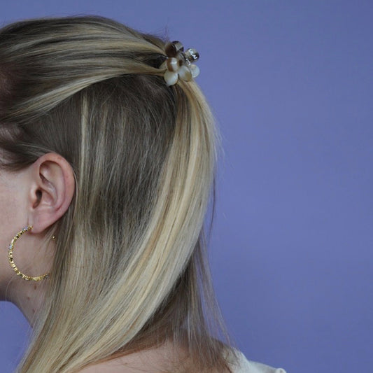 Haarclip Flower Mocca-Klein