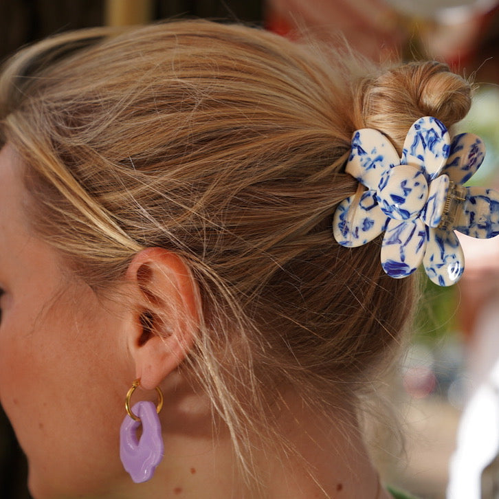 Hair clips Flowers Delft Blue