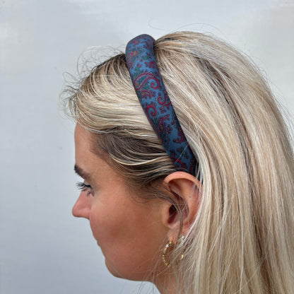 Tie headband - Paisley light blue