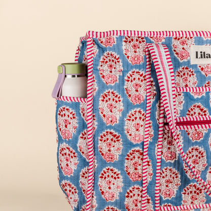 Organised Tote - Blauw - Roze - Inclusief toilettas- no.3